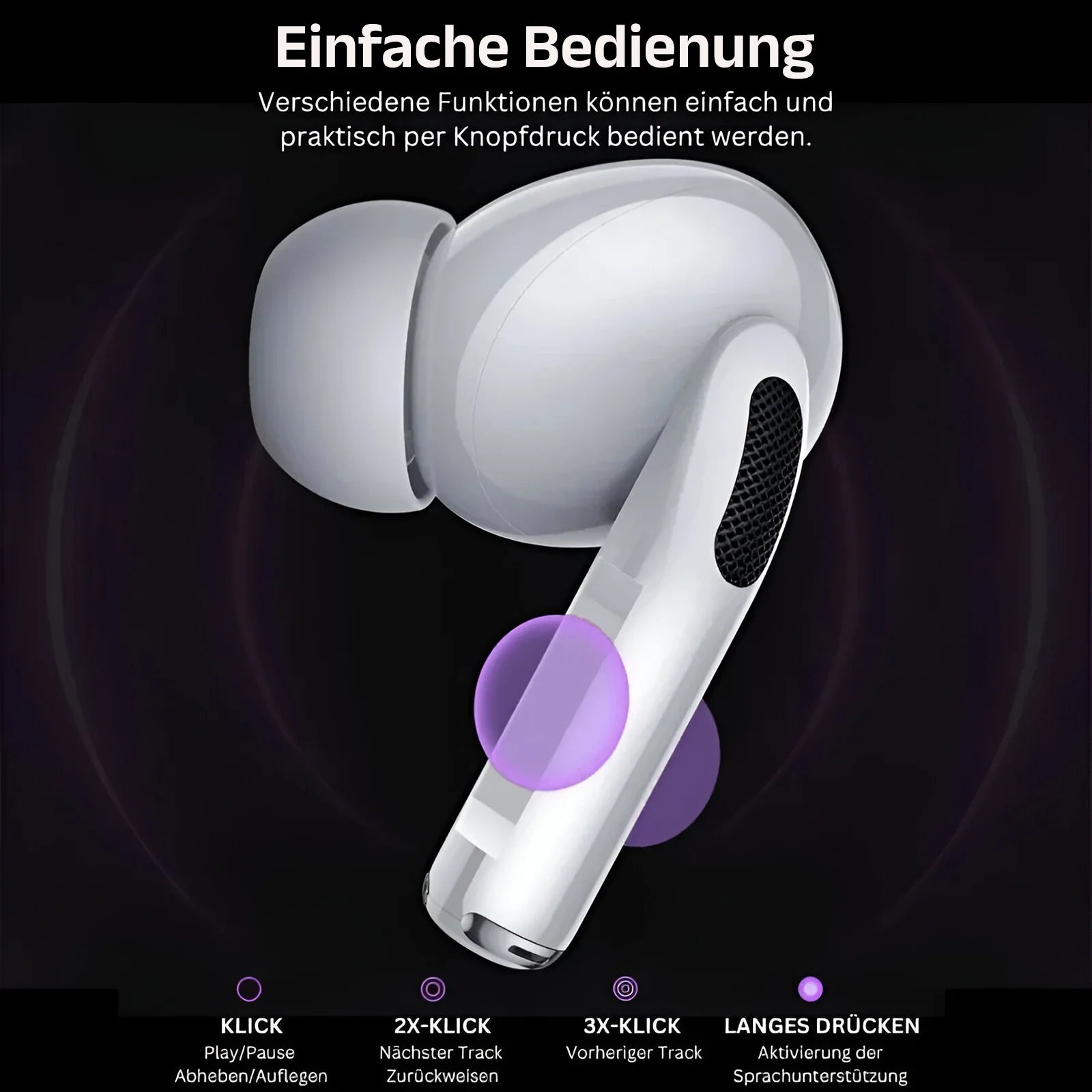 TouchPods Pro – True Wireless In-Ear Kopfhörer mit Touchscreen & ANC